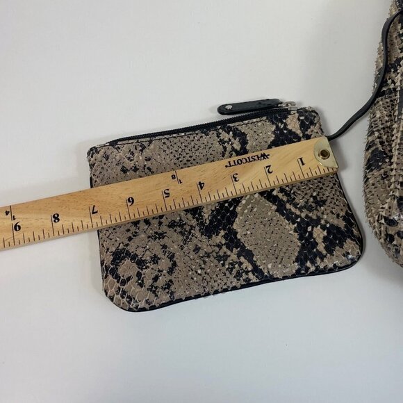 Emporio Armani Womens Calfskin Leather Python Handbag L with Coin Purse Wallet - Picture 8 of 11